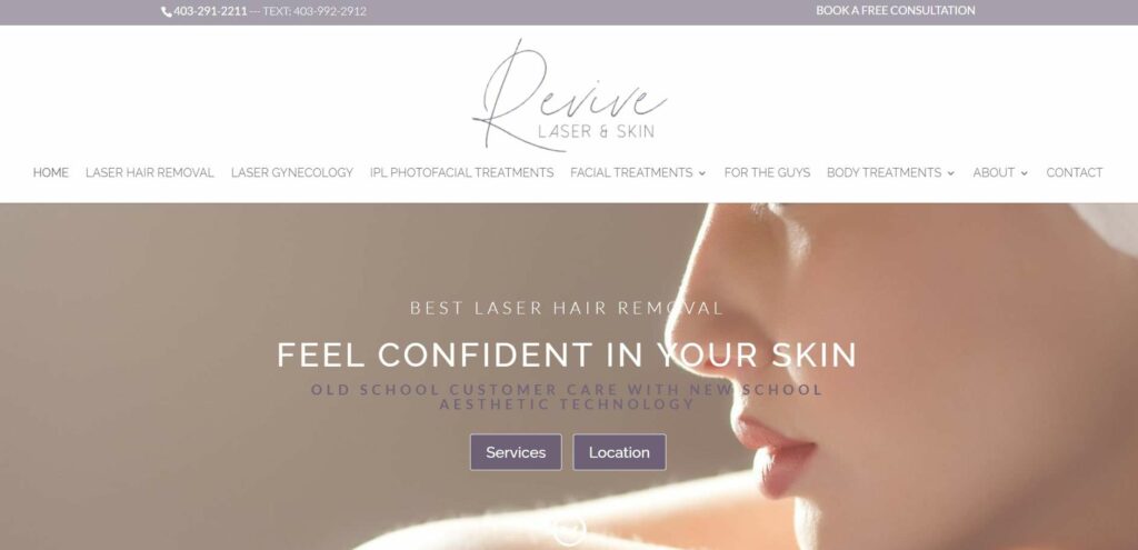 Revive Laser and Skin Clinic Inc.'s Homepage