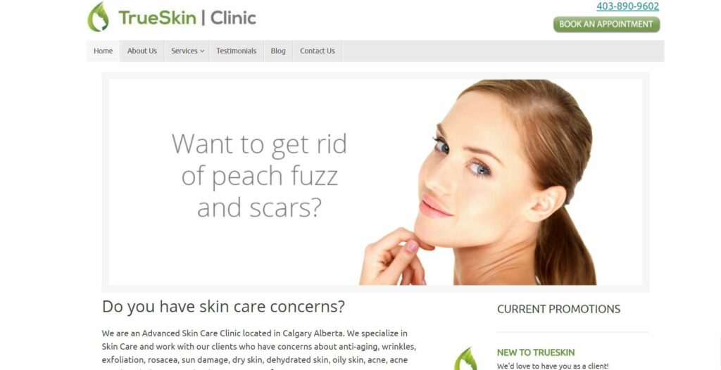 TrueSkin Clinic Inc.'s Homepage