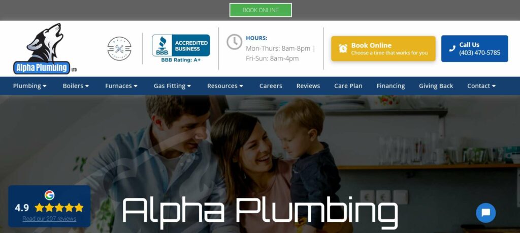 Alpha Plumbing Ltd Homepage