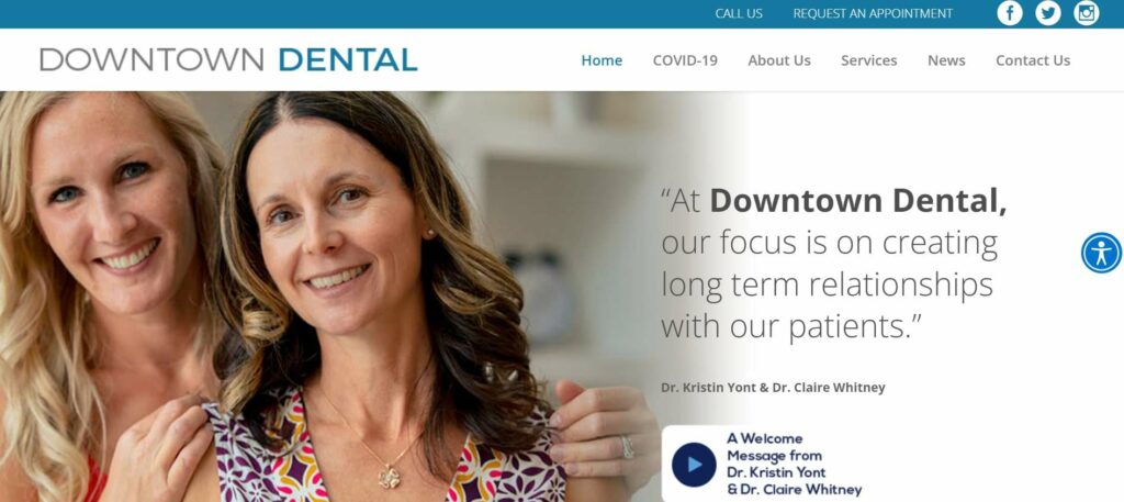 Downtown Dental Homepage
