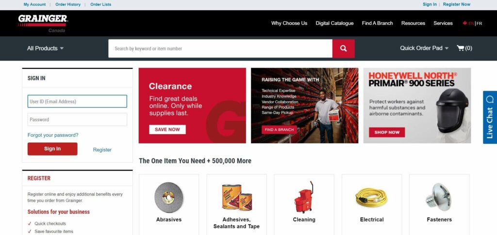 Grainger Industrial Supply Homepage