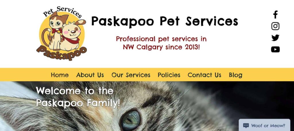 Paskapoo Pet Services Homepage