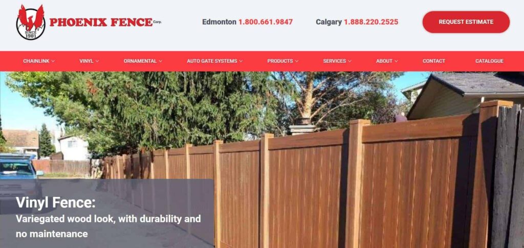 Phoenix Fence Corp Homepage