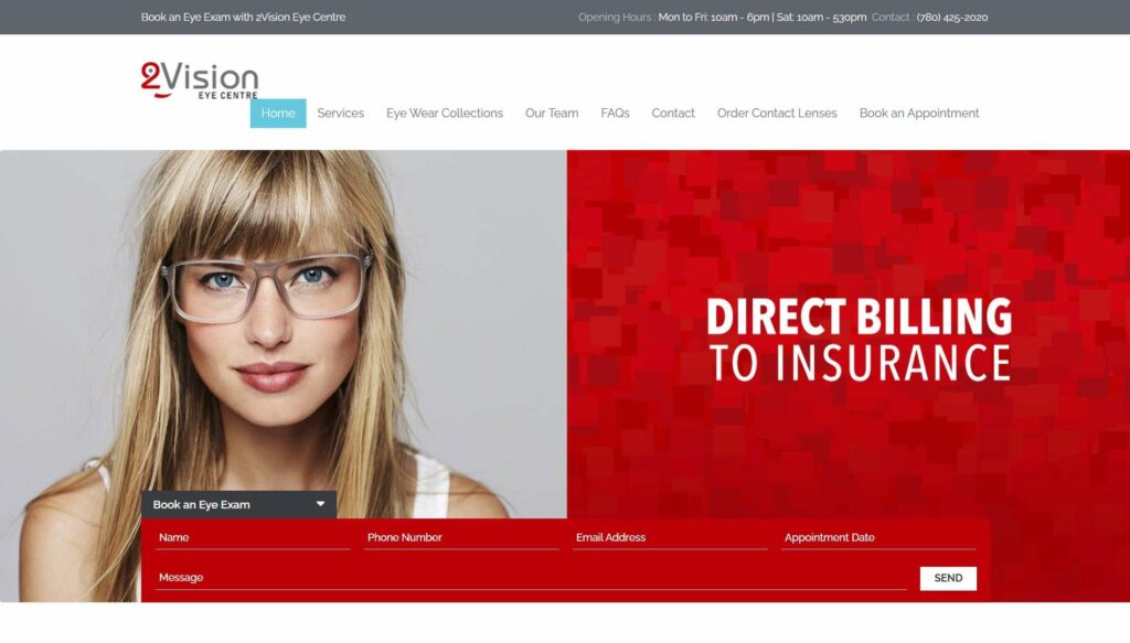 2Vision Eye Centre' Homepage