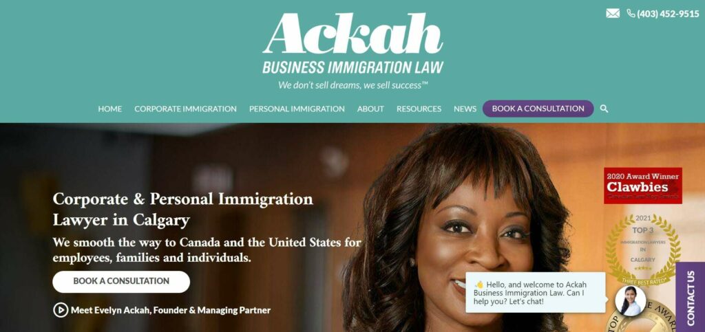 Ackah Business Immigration Law' Homepage