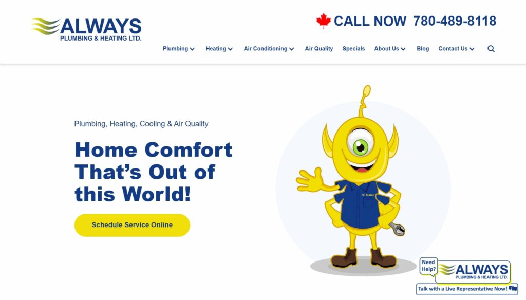 Always Plumbing & Heating Homepage