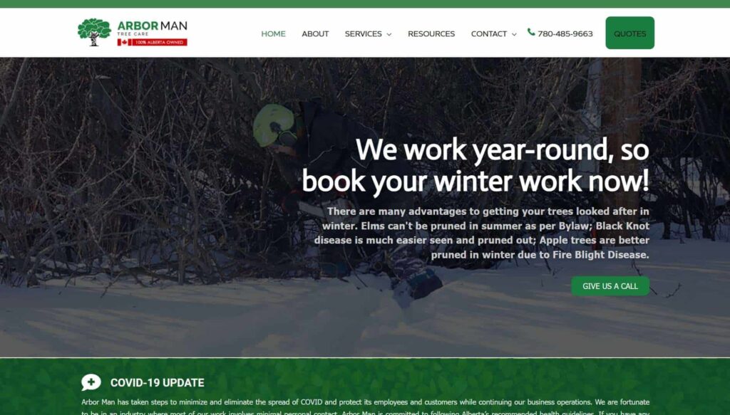 Arbor Man Tree Care Homepage