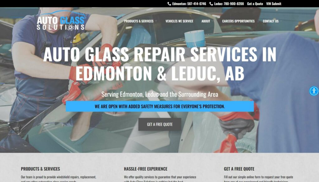 Auto Glass Solutions Homepage