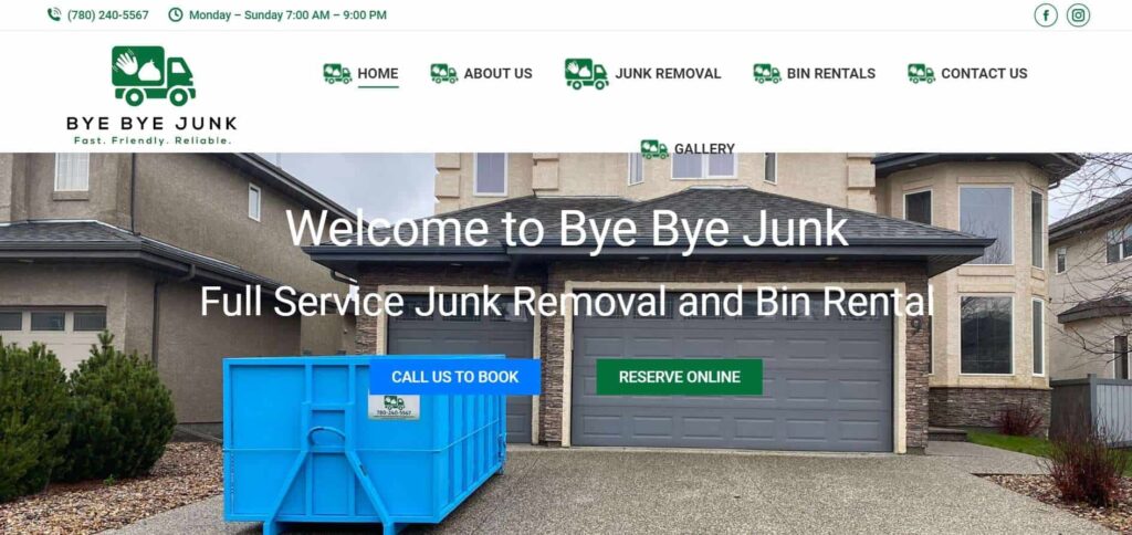 BYE BYE JUNK' Homepage