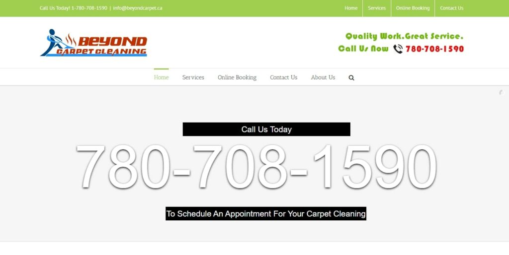 Beyond Carpet Cleaning' Homepage