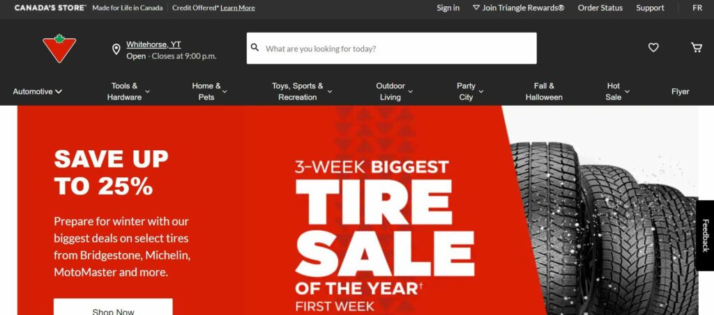 Canadian Tire' Homepage