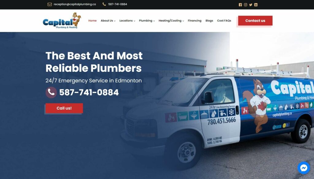 Capital Plumbing & Heating Homepage