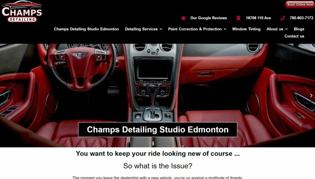 Champs Detailing Homepage