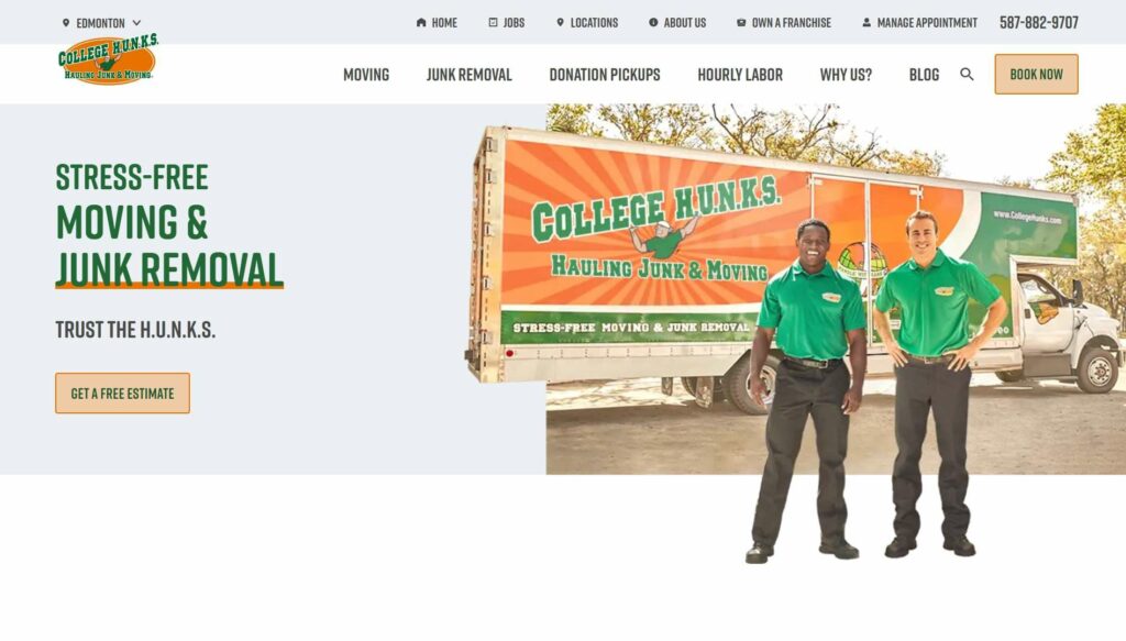 College HUNKS Hauling Junk & Moving' Homepage