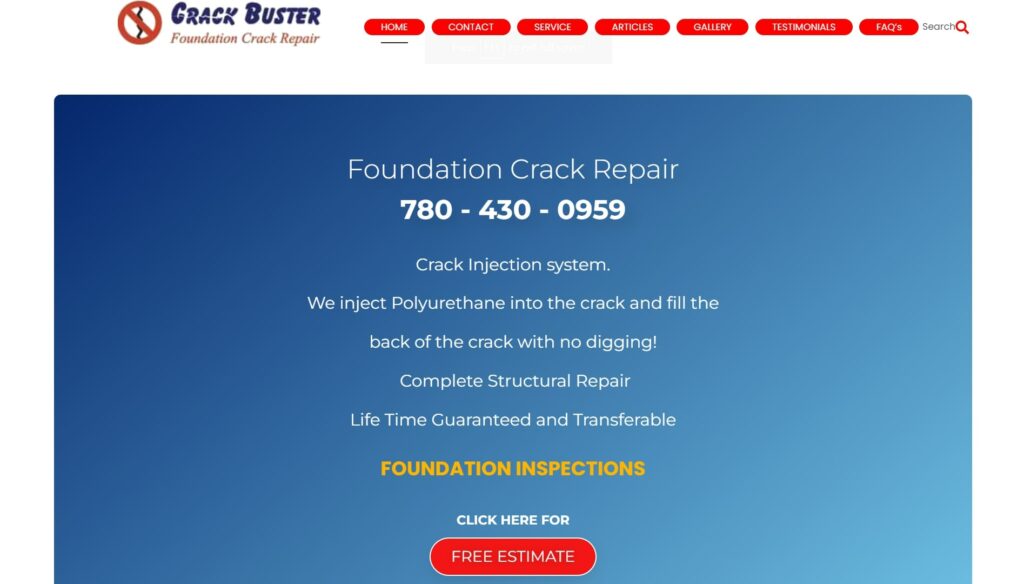 Crack Buster Foundation Crack Repair Homepage