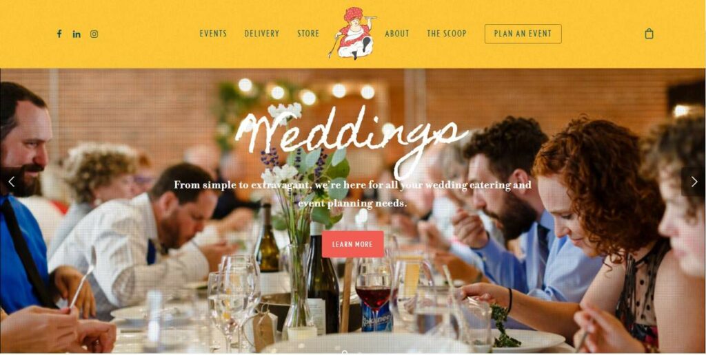 Devour Catering' Homepage