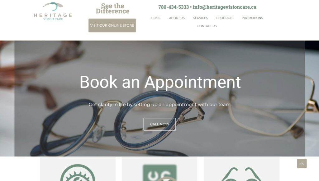 Heritage Vision Care' Homepage