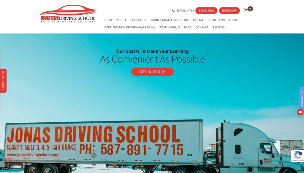Jonas Driving School' Homepage