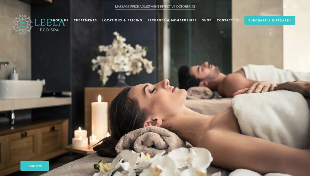 Leela Eco Spa' Homepage