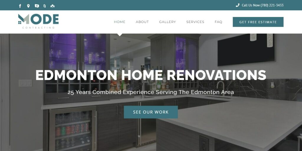 MODE Contracting & Basement Renovations Homepage