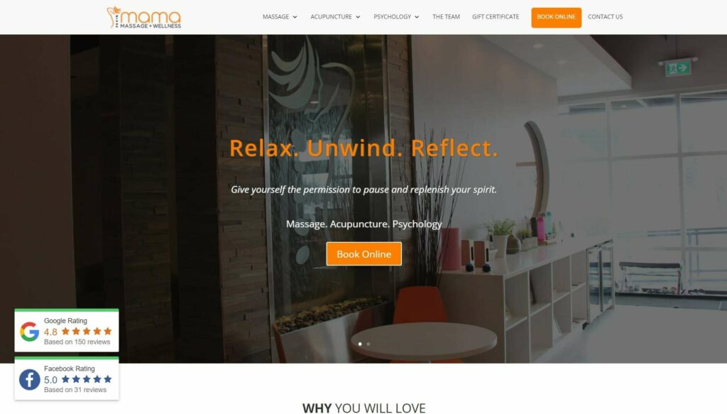 Mama Massage' Homepage