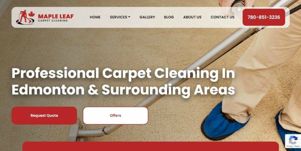 Maple Leaf Carpet Cleaning' Homepage