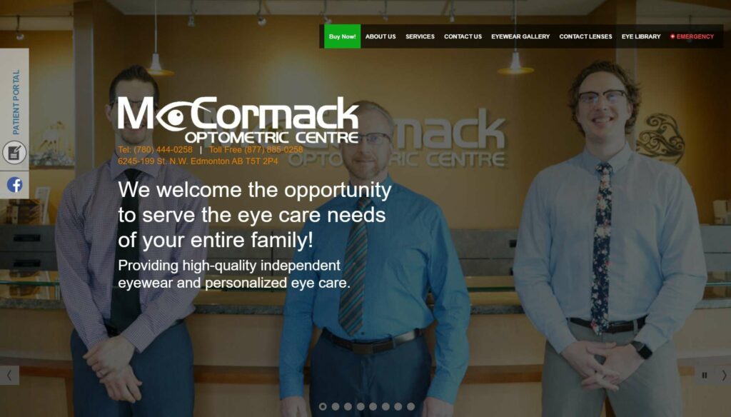 McCormack Optometric Centre' Homepage