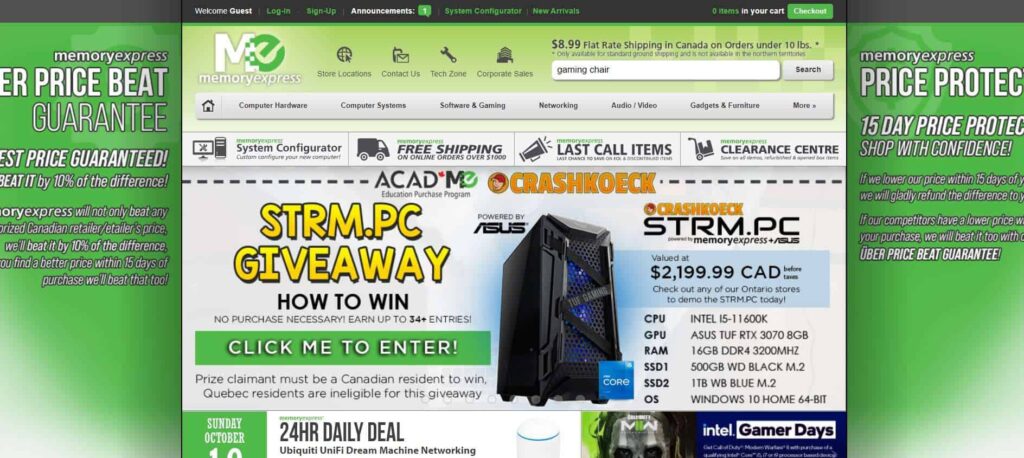 Memory Express Computers' Homepage
