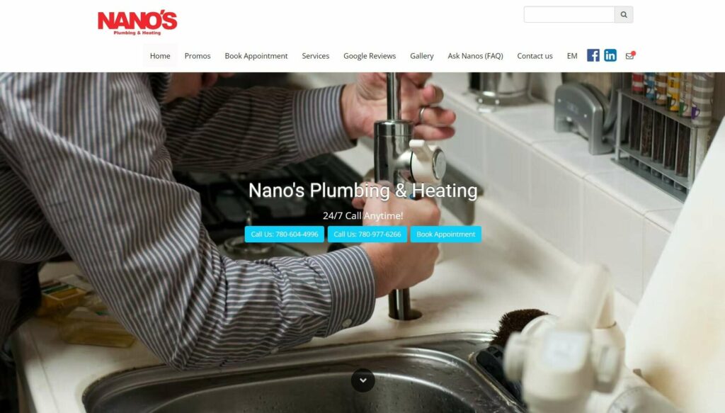 Nano’s Plumbing & Heating Homepage