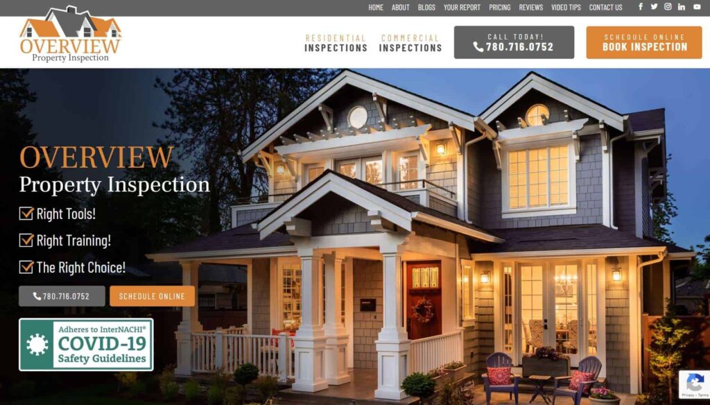 Overview Property Inspection Homepage