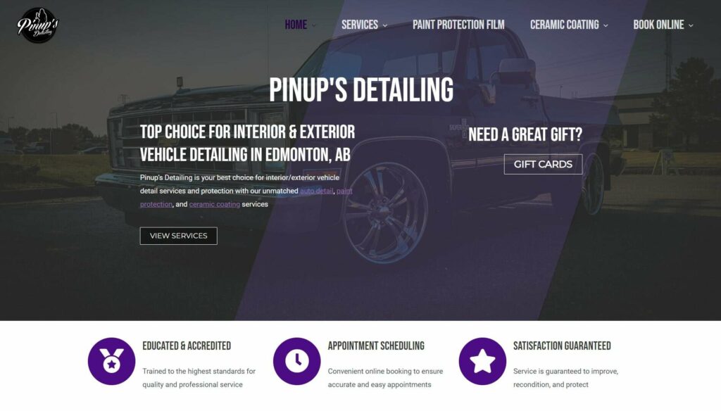 Pinup’s Detailing Homepage