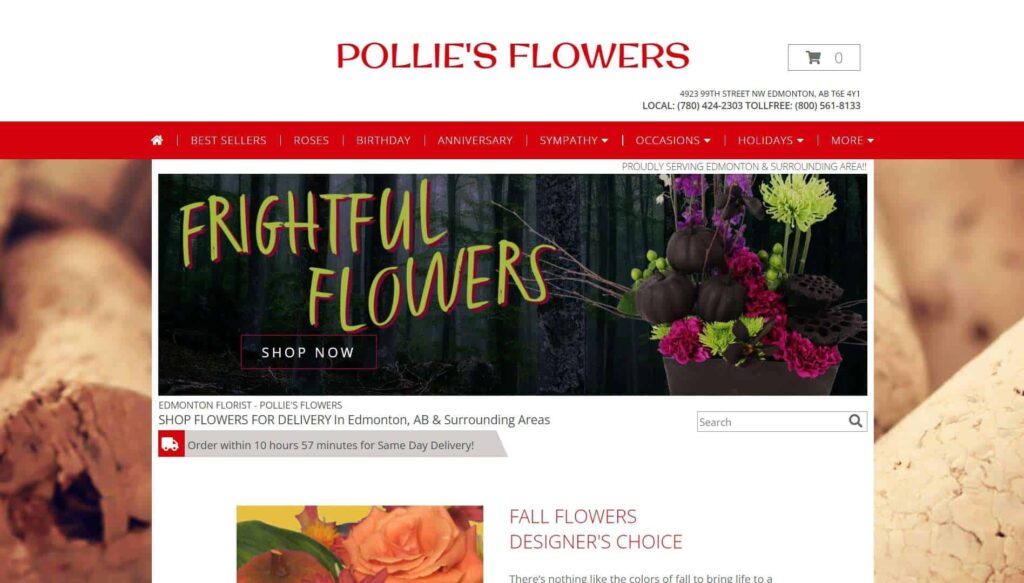 Pollie’s Flowers' Homepage