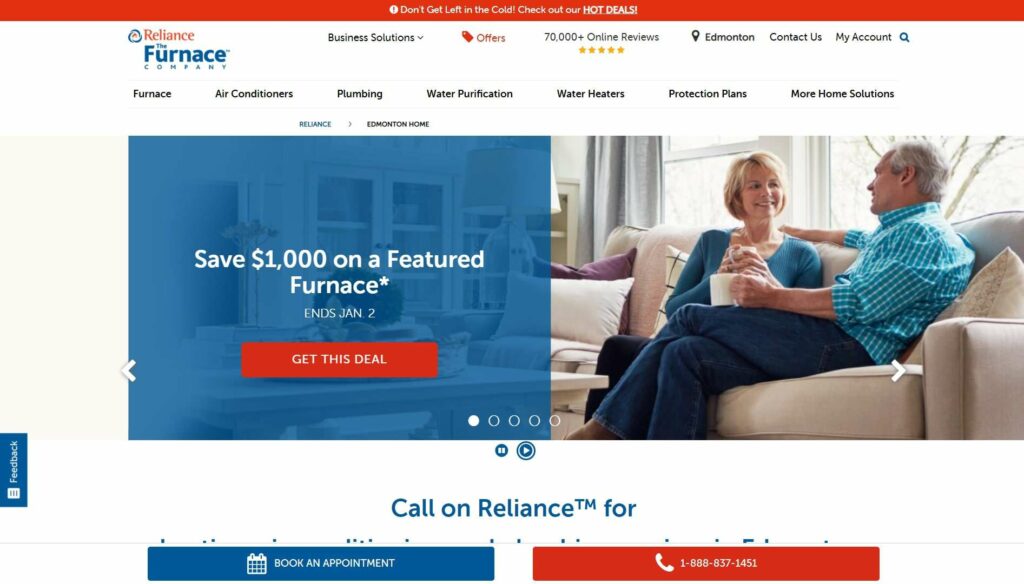 Reliance Home Comfort' Homepage
