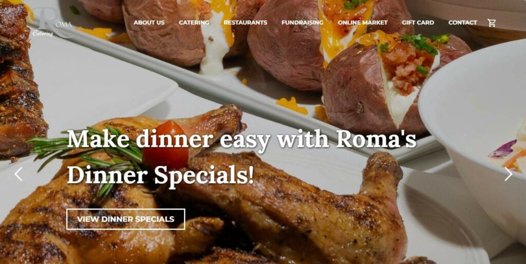 Roma Catering Services' Homepage