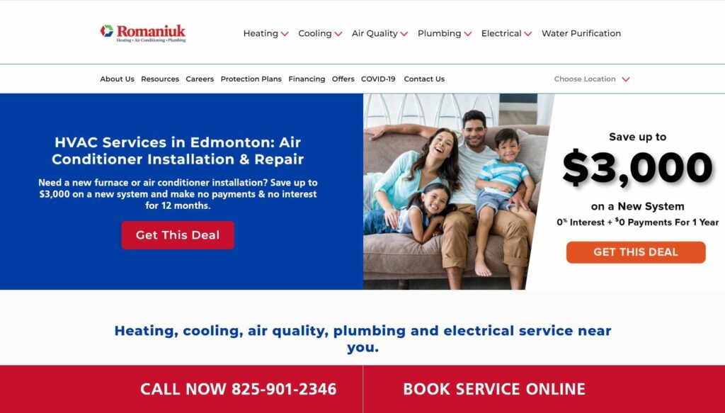 Romaniuk Heating & Air Conditioning' Homepage