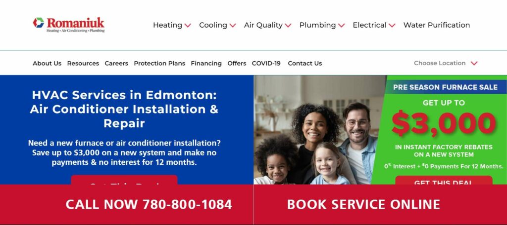 Romaniuk Heating & Air Conditioning' Homepage