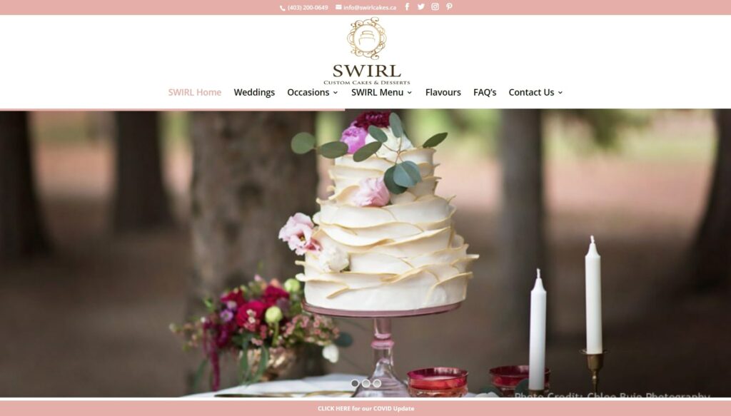 SWIRL Custom Cakes & Desserts' Homepage