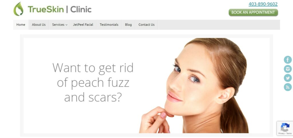 TrueSkin Clinic Inc' Homepage