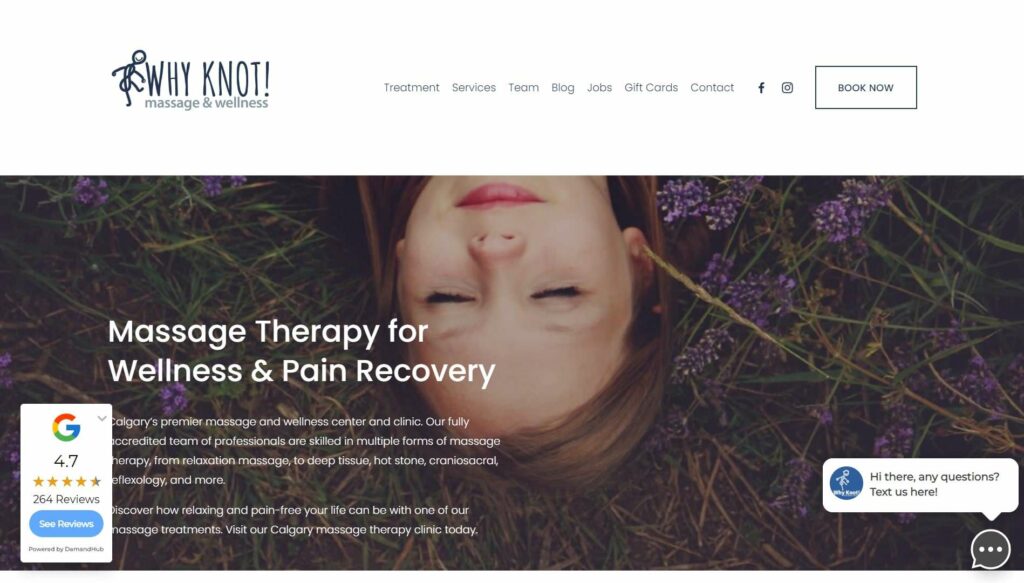 Why Knot! Massage & Wellness' Homepage