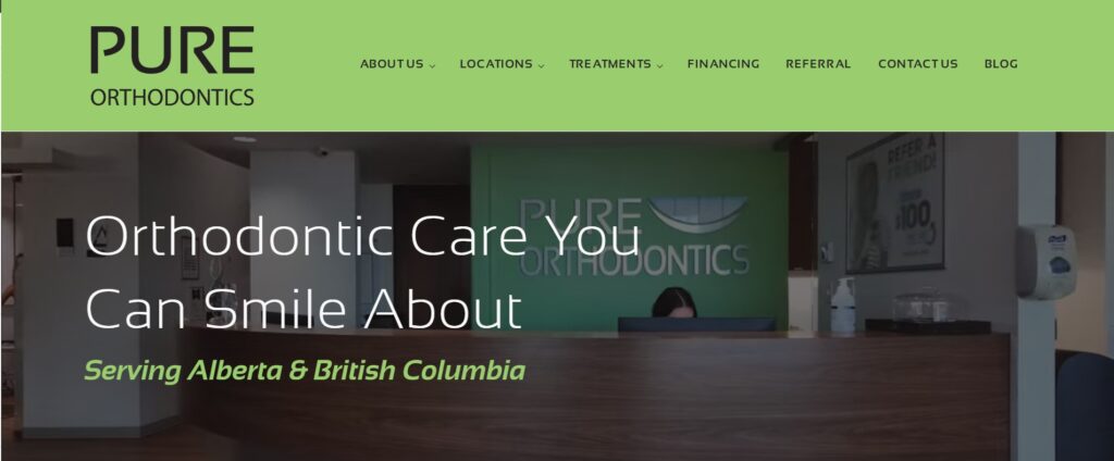 pure orthodontics homepage