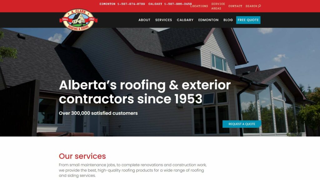 A. Clark Roofing & Siding's Homepage