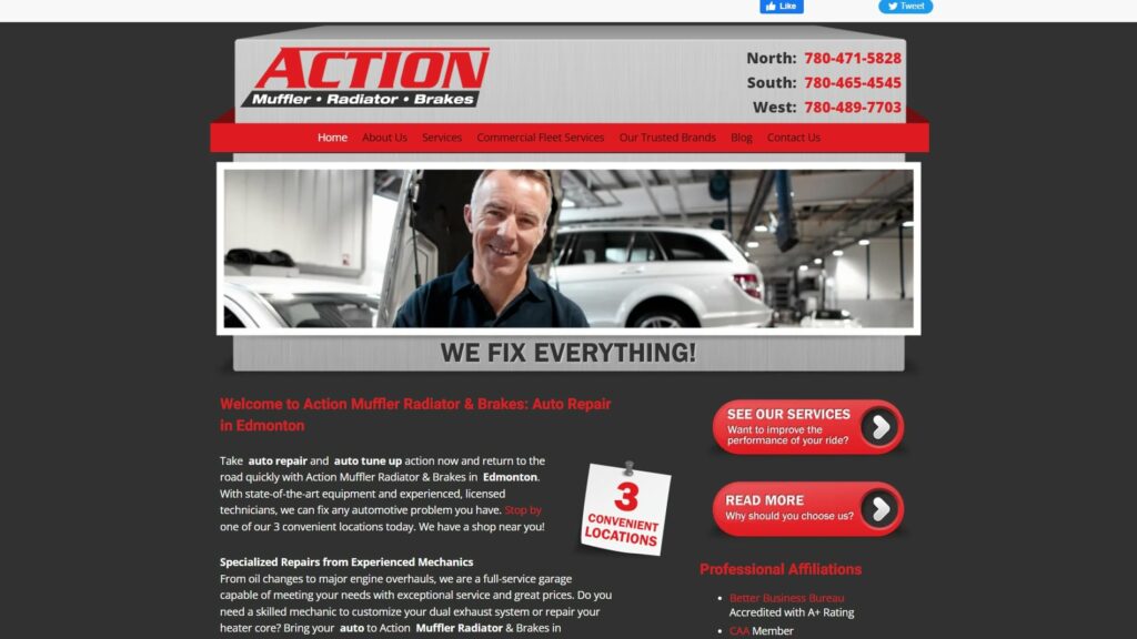 Action Muffler Radiator & Brakes' Homepage