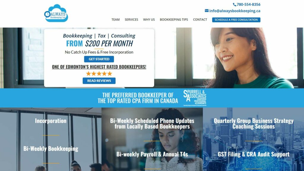 Always Bookkeeping Ltd. Homepage