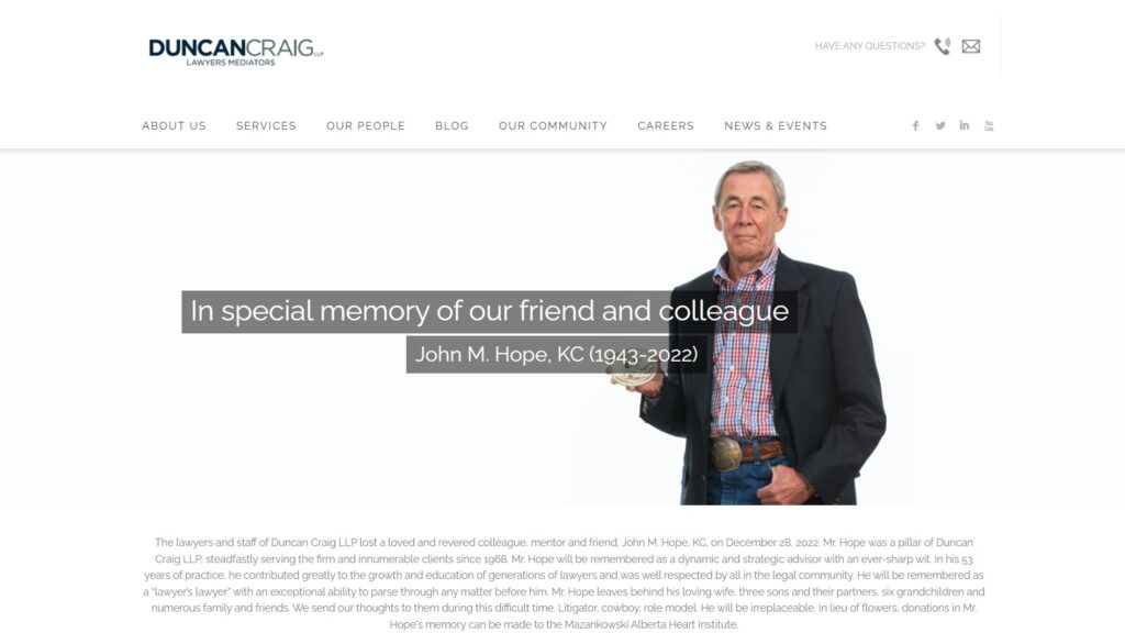 Duncan Craig LLP's Homepage