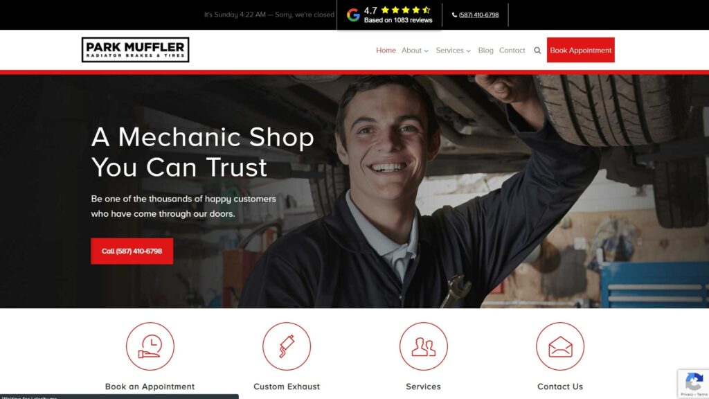 Park Muffler Radiator Brakes & Tires' Homepage