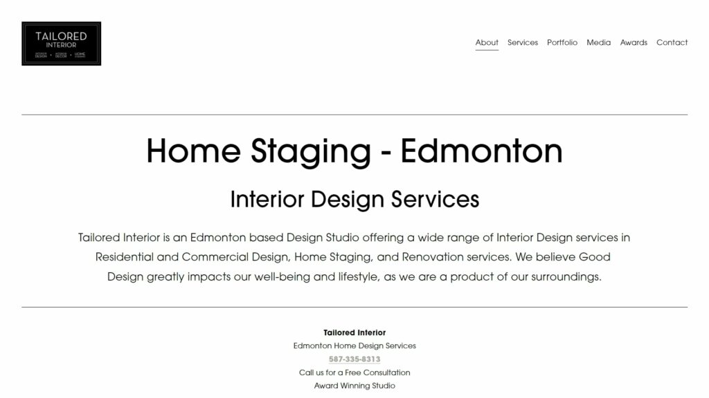 Tailored Interior's Homepage
