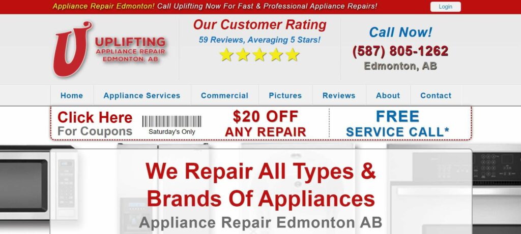 Uplifting Appliance Repair's Homepage