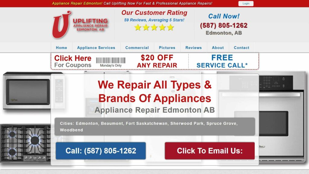 Uplifting Appliance Repair's Homepage