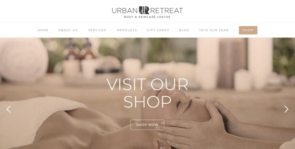 Urban Retreat Body & Skincare Centre's Homepage