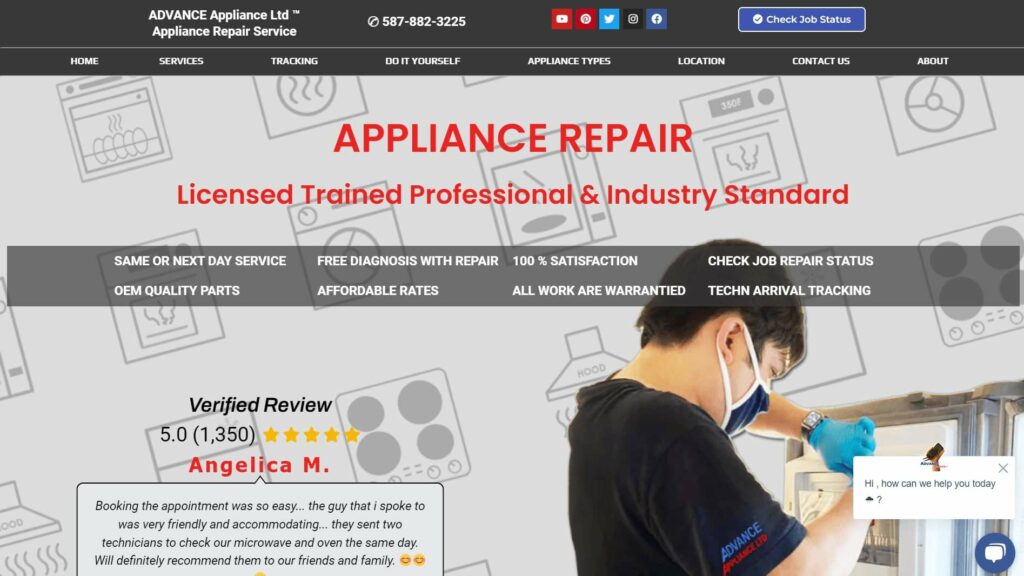 Advance Appliance's Homepage